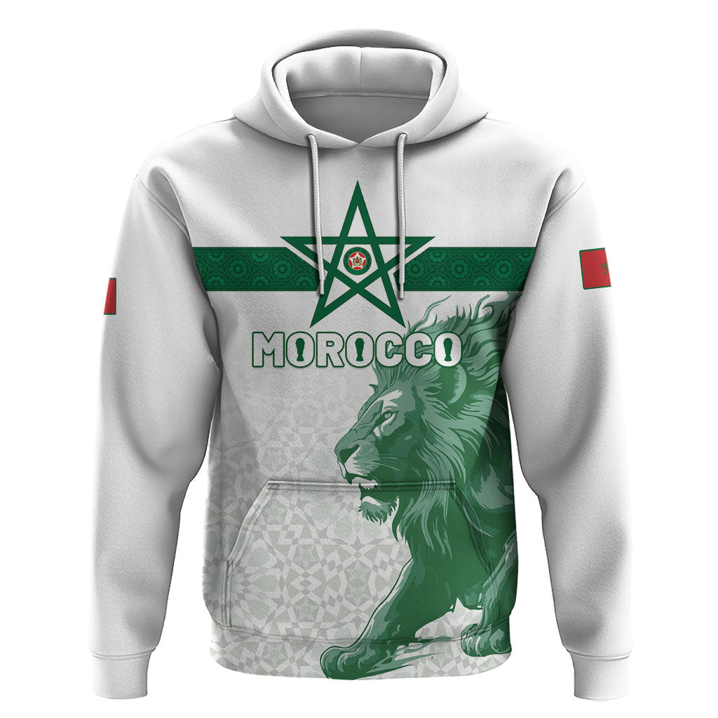 Custom Morocco Football 2026 Hoodie Atlas Lions Breathtaking Victory White Version