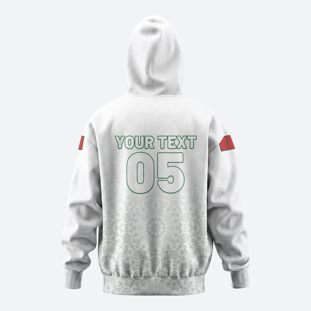 Custom Morocco Football 2026 Hoodie Atlas Lions Breathtaking Victory White Version