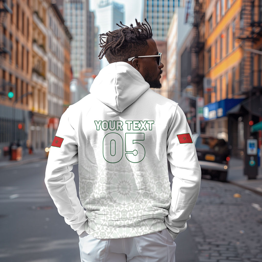 Custom Morocco Football 2026 Hoodie Atlas Lions Breathtaking Victory White Version
