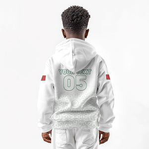 Custom Morocco Football 2026 Kid Hoodie Atlas Lions Breathtaking Victory White Version