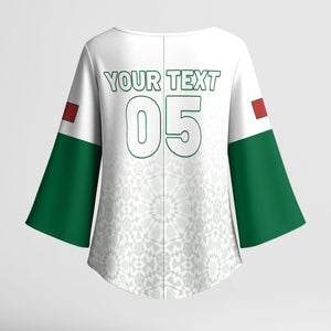 Custom Morocco Football 2026 Kimono Sleeve Blouse Atlas Lions Breathtaking Victory White Version