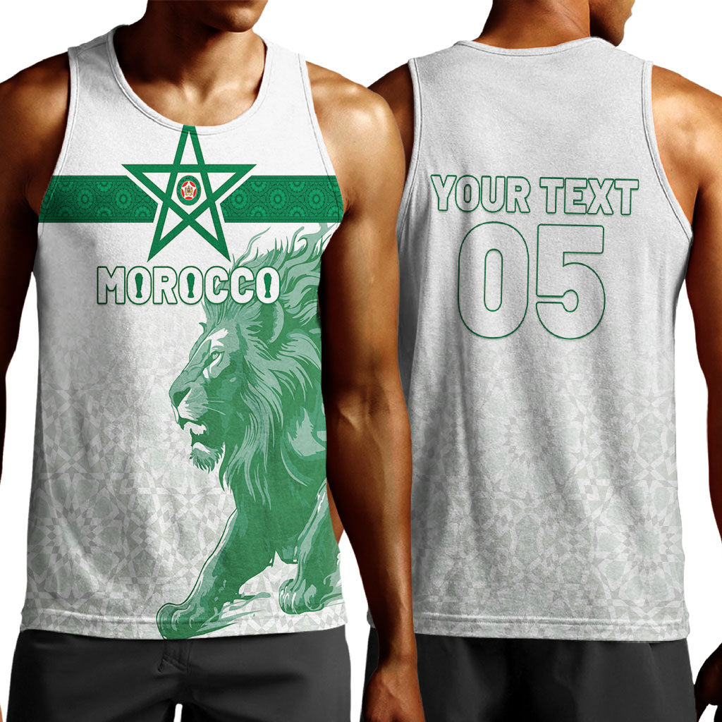 Custom Morocco Football 2026 Men Tank Top Atlas Lions Breathtaking Victory White Version