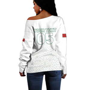 Custom Morocco Football 2026 Off Shoulder Sweater Atlas Lions Breathtaking Victory White Version
