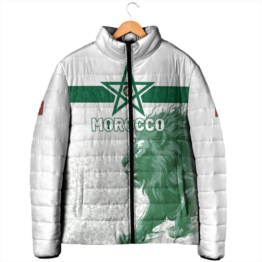 Custom Morocco Football 2026 Padded Jacket Atlas Lions Breathtaking Victory White Version