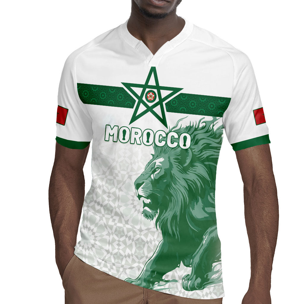 Custom Morocco Football 2026 Rugby Jersey Atlas Lions Breathtaking Victory White Version