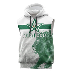 Custom Morocco Football 2026 Sleeveless Hoodie Atlas Lions Breathtaking Victory White Version