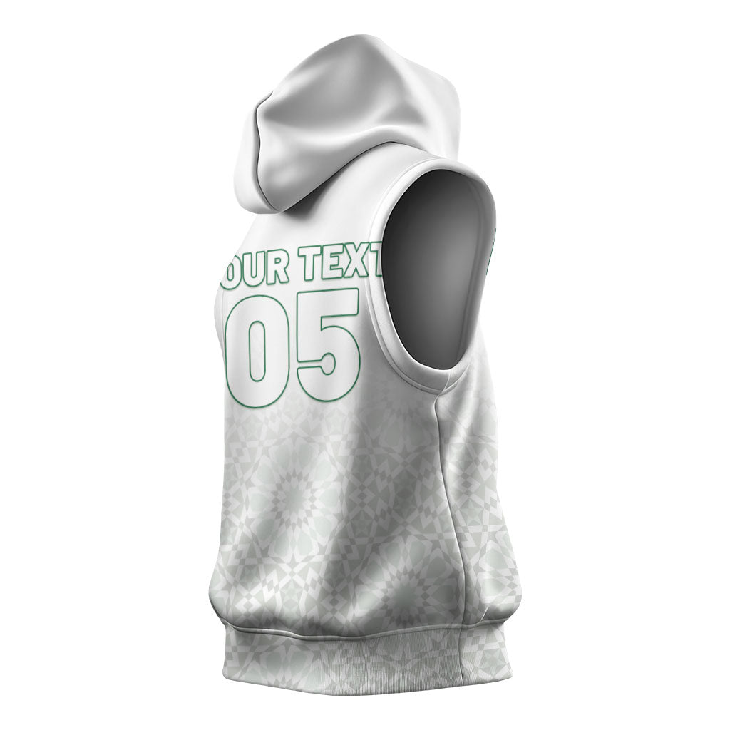Custom Morocco Football 2026 Sleeveless Hoodie Atlas Lions Breathtaking Victory White Version