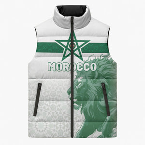 Custom Morocco Football 2026 Sleeveless Puffer Jacket Atlas Lions Breathtaking Victory White Version