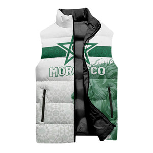 Custom Morocco Football 2026 Sleeveless Puffer Jacket Atlas Lions Breathtaking Victory White Version