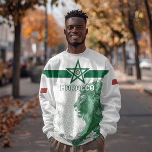 Custom Morocco Football 2026 Sweatshirt Atlas Lions Breathtaking Victory White Version