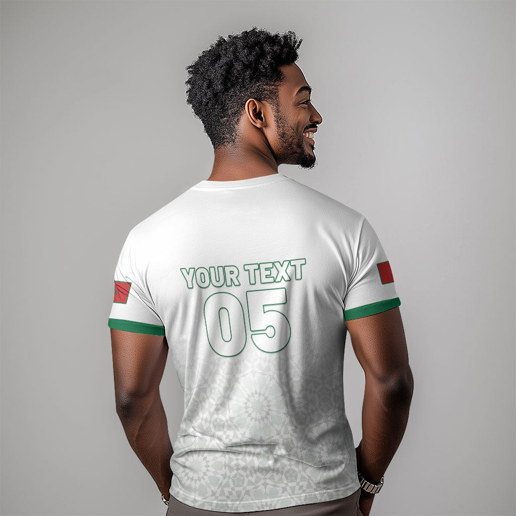 Custom Morocco Football 2026 T shirt Atlas Lions Breathtaking Victory White Version