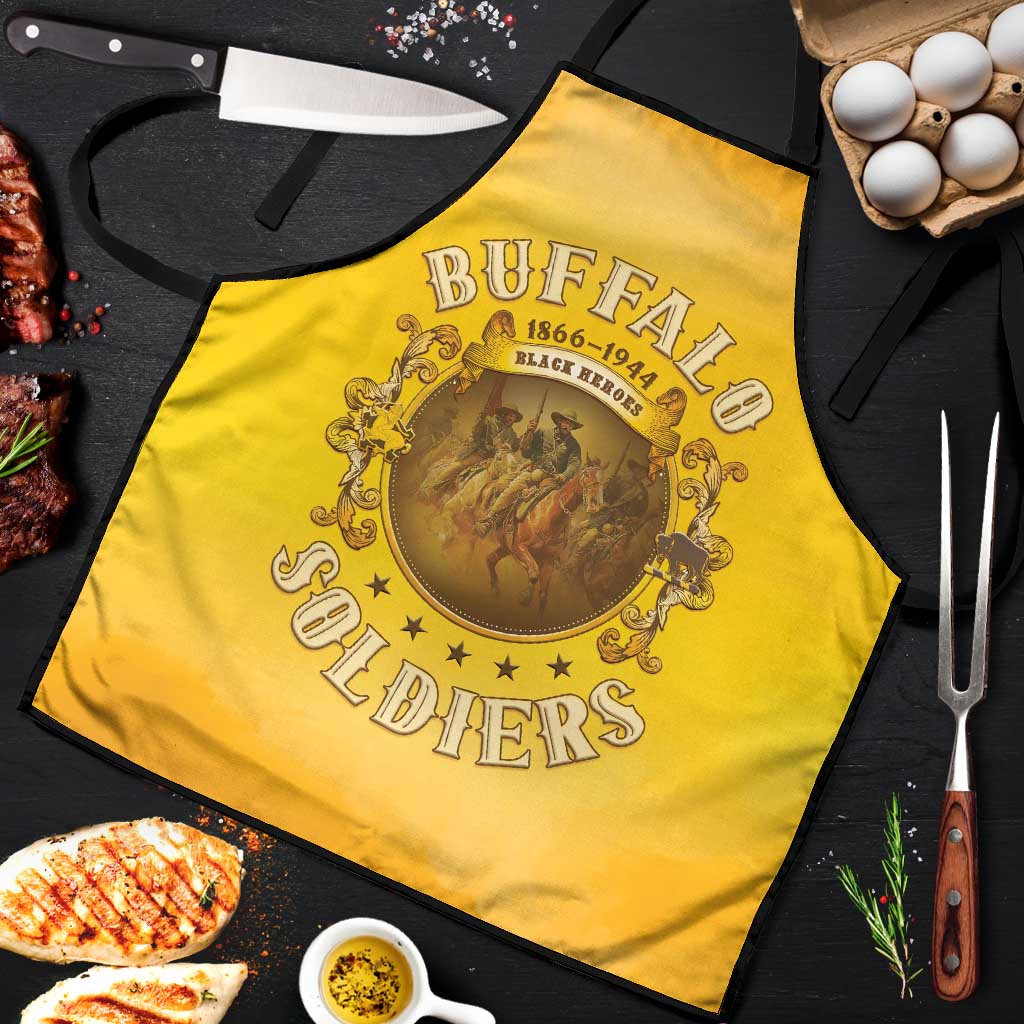 Honor Buffalo Soldiers Apron African American Cavalry Yellow Version