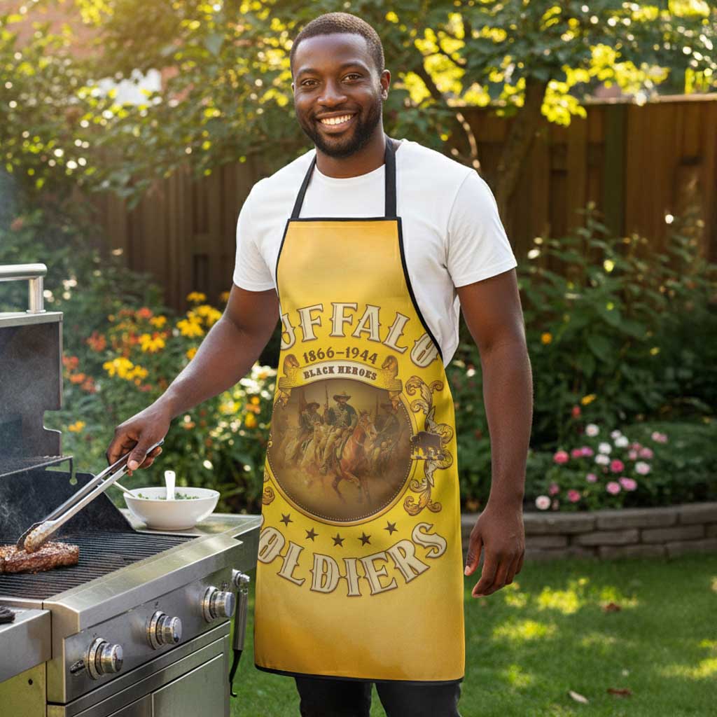 Honor Buffalo Soldiers Apron African American Cavalry Yellow Version