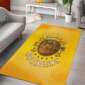 Honor Buffalo Soldiers Area Rug African American Cavalry Yellow Version - African Pride