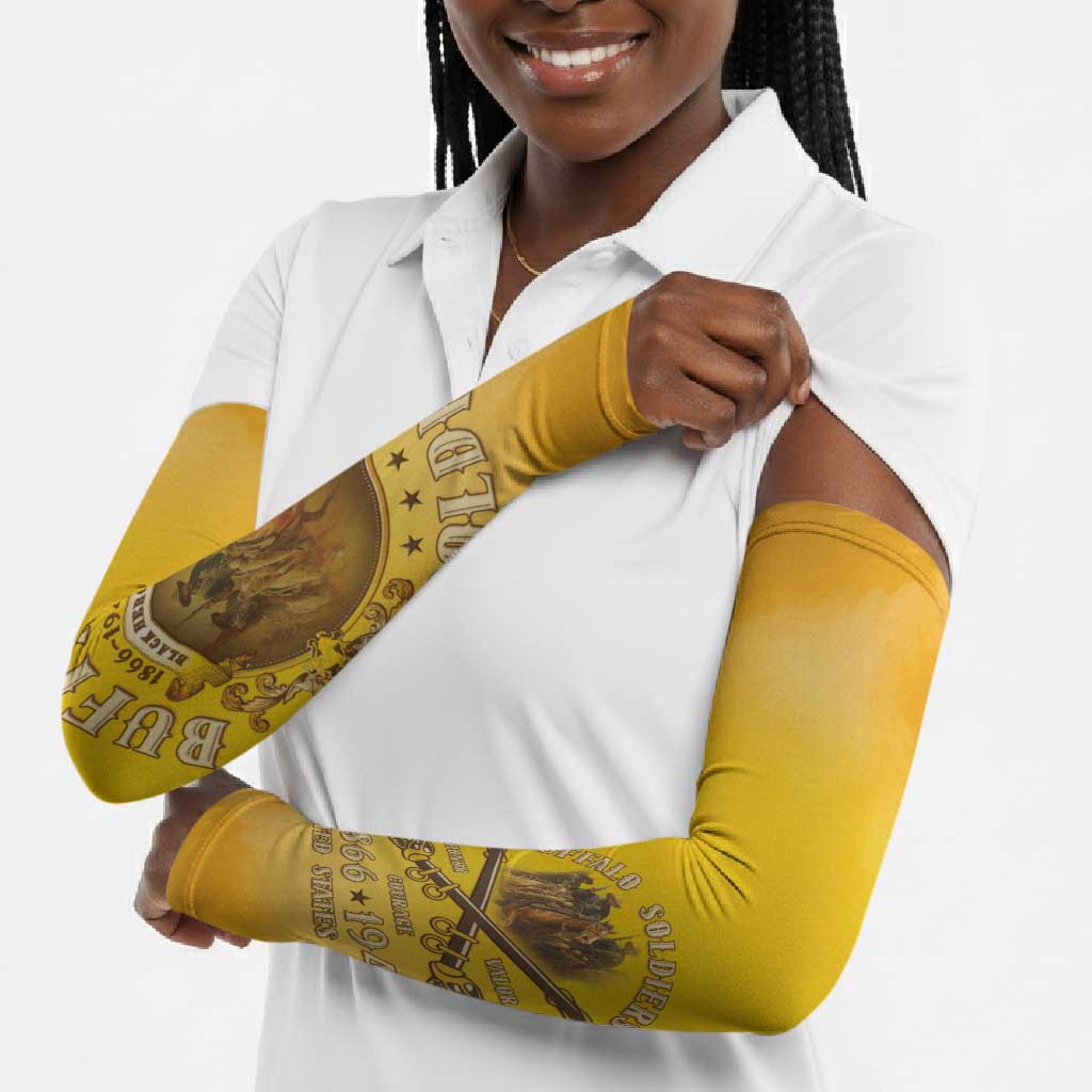 Honor Buffalo Soldiers Arm Sleeves African American Cavalry Yellow Version