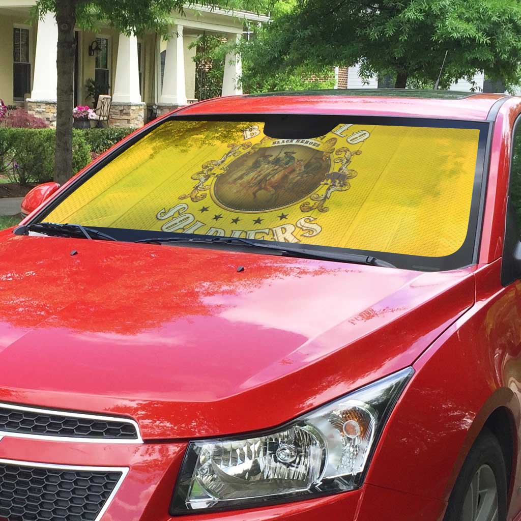 Honor Buffalo Soldiers Auto Sun Shade African American Cavalry Yellow Version