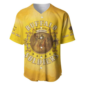 Honor Buffalo Soldiers Baseball Jersey African American Cavalry Yellow Version - African Pride