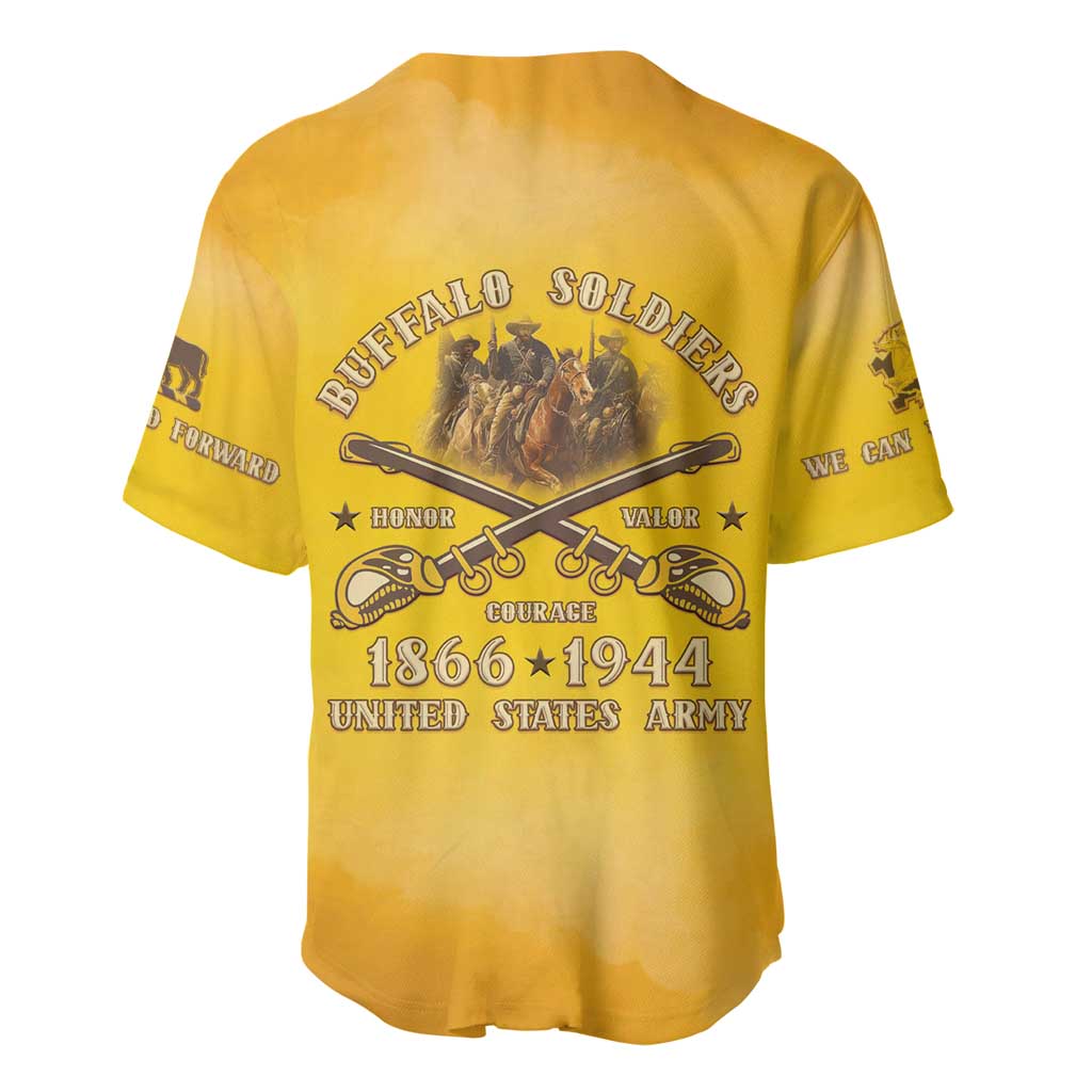 Honor Buffalo Soldiers Baseball Jersey African American Cavalry Yellow Version - African Pride