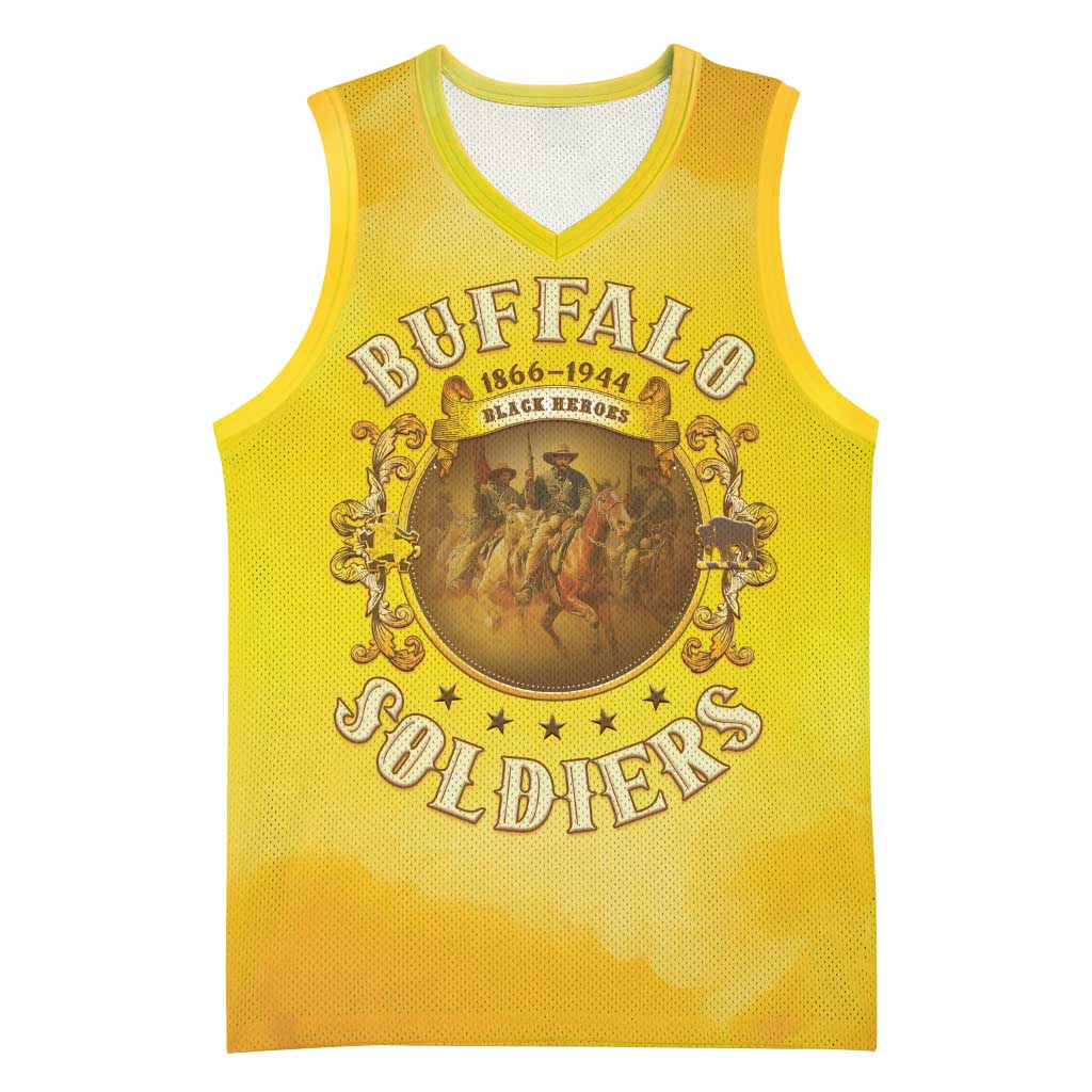 Honor Buffalo Soldiers Basketball Jersey African American Cavalry Yellow Version LT05