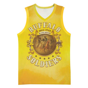 Honor Buffalo Soldiers Basketball Jersey African American Cavalry Yellow Version LT05