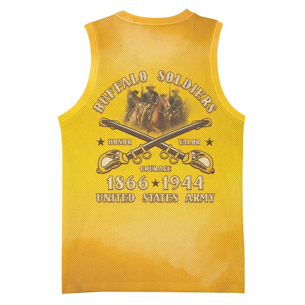 Honor Buffalo Soldiers Basketball Jersey African American Cavalry Yellow Version LT05