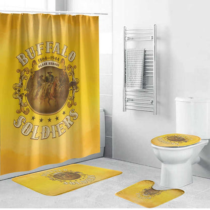 Honor Buffalo Soldiers Bathroom Set African American Cavalry Yellow Version
