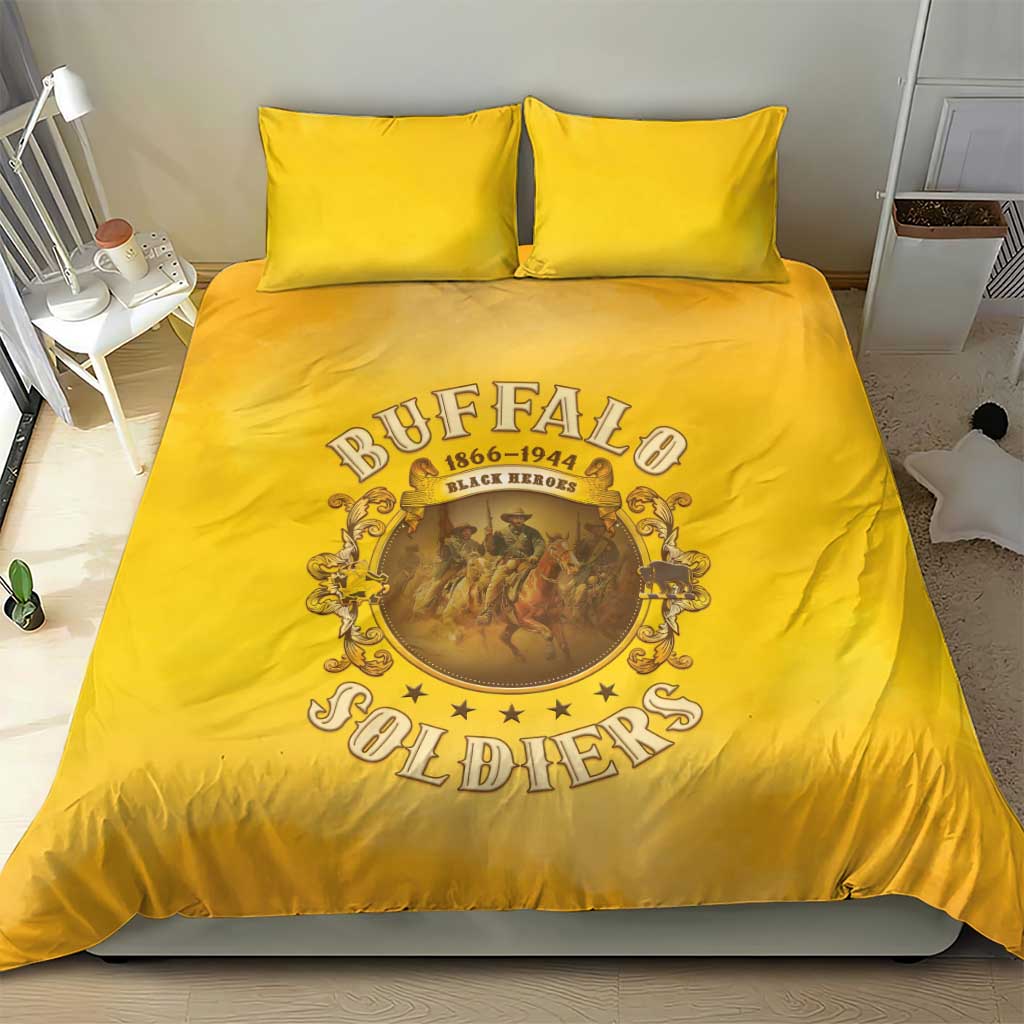 Honor Buffalo Soldiers Bedding Set African American Cavalry Yellow Version - African Pride