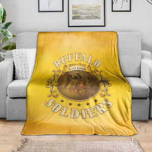 Honor Buffalo Soldiers Blanket African American Cavalry Yellow Version - African Pride
