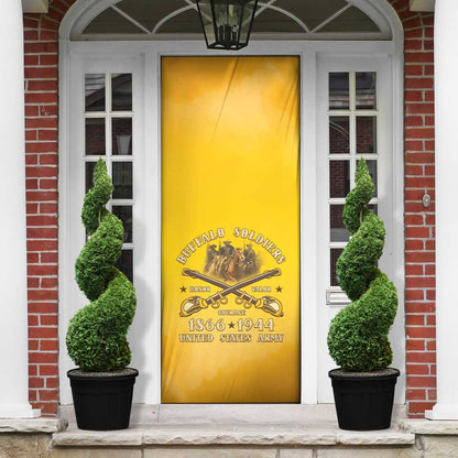 Honor Buffalo Soldiers Door Cover African American Cavalry Yellow Version
