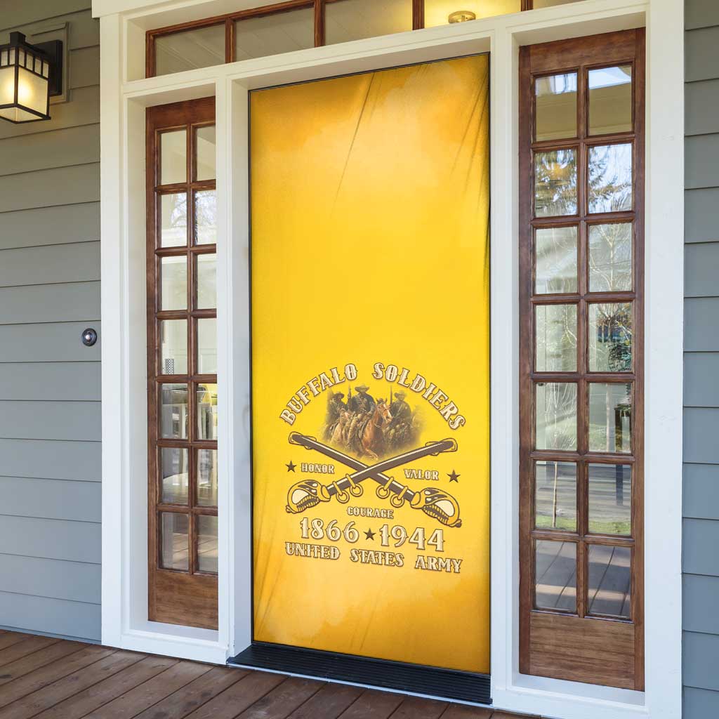 Honor Buffalo Soldiers Door Cover African American Cavalry Yellow Version