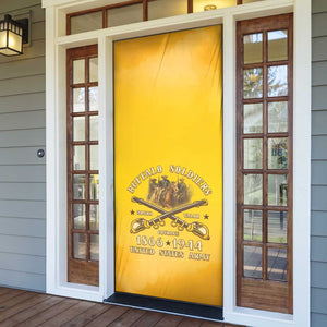 Honor Buffalo Soldiers Door Cover African American Cavalry Yellow Version