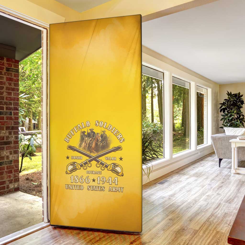 Honor Buffalo Soldiers Door Cover African American Cavalry Yellow Version