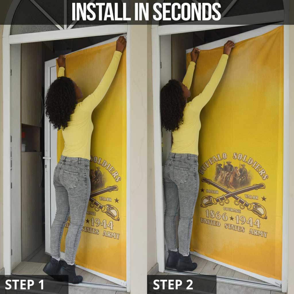 Honor Buffalo Soldiers Door Cover African American Cavalry Yellow Version