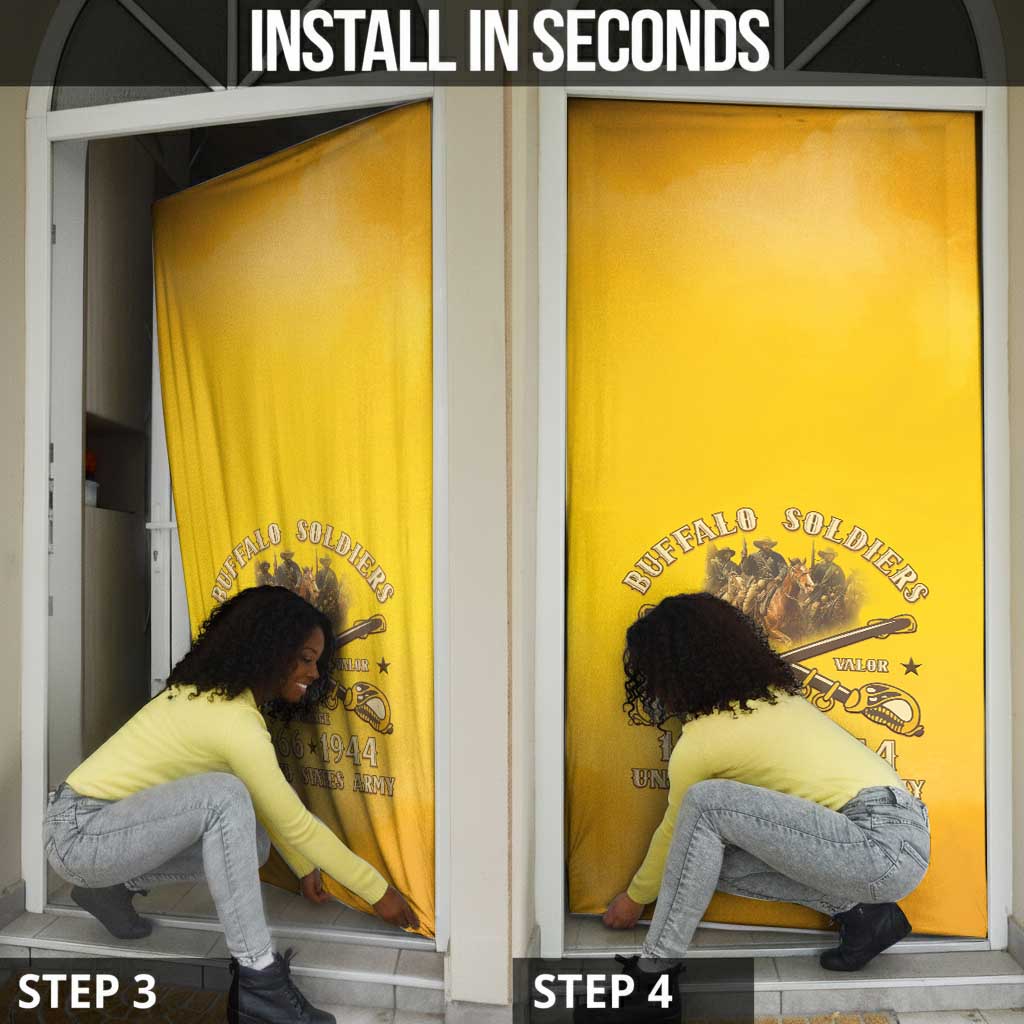 Honor Buffalo Soldiers Door Cover African American Cavalry Yellow Version