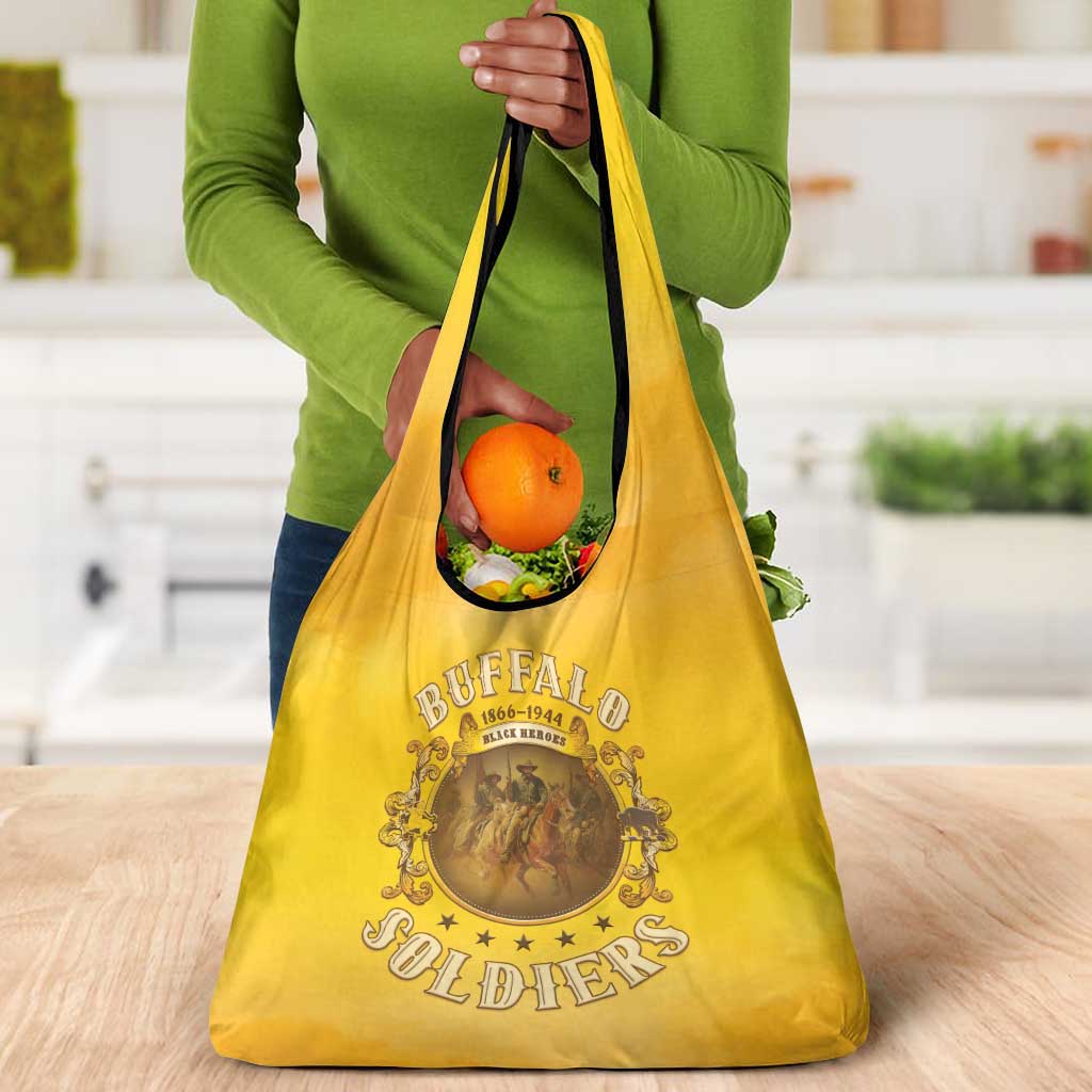 Honor Buffalo Soldiers Grocery Bag African American Cavalry Yellow Version - African Pride