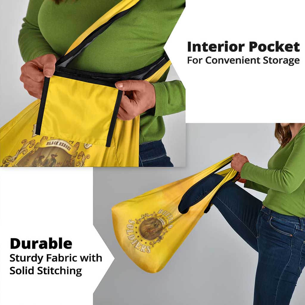 Honor Buffalo Soldiers Grocery Bag African American Cavalry Yellow Version - African Pride