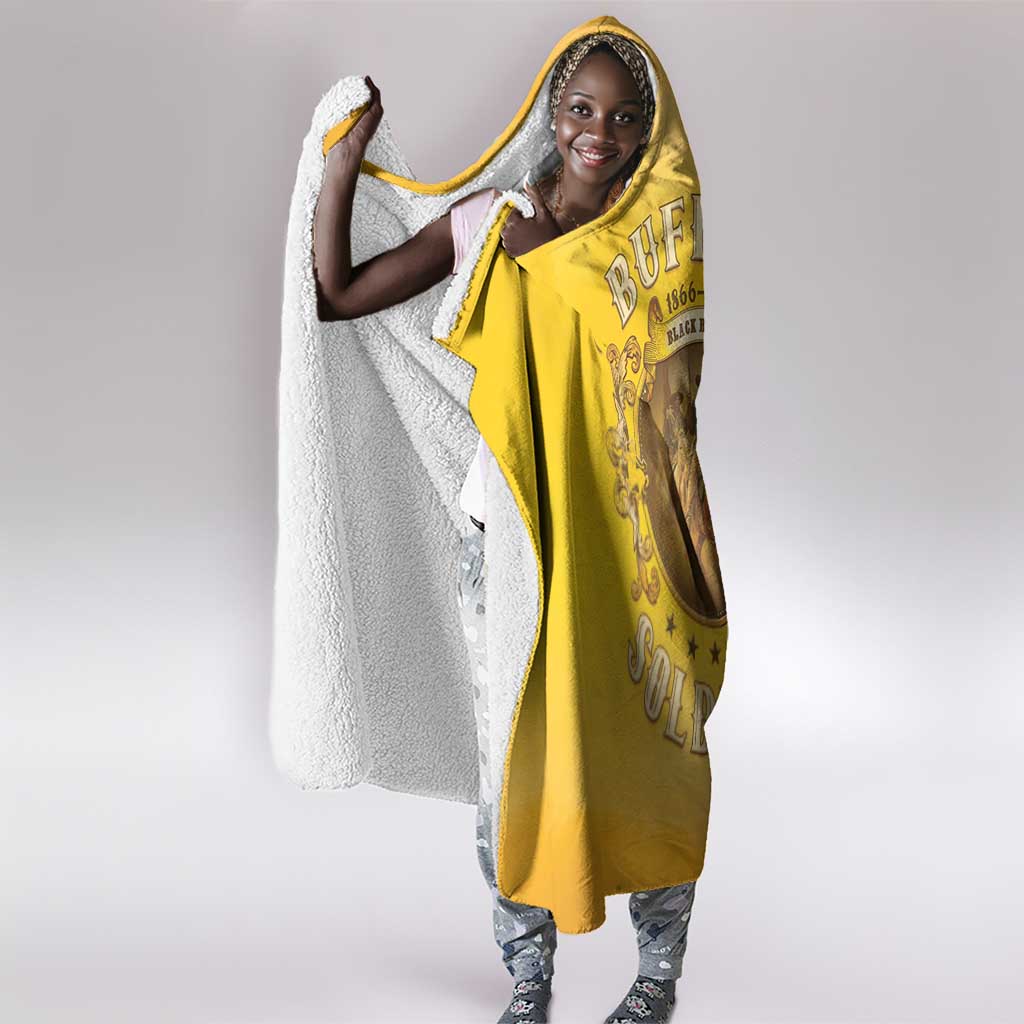 Honor Buffalo Soldiers Hooded Blanket African American Cavalry Yellow Version - African Pride