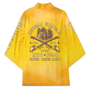 Honor Buffalo Soldiers Kimono African American Cavalry Yellow Version