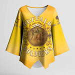 Honor Buffalo Soldiers Kimono Sleeve Blouse African American Cavalry Yellow Version