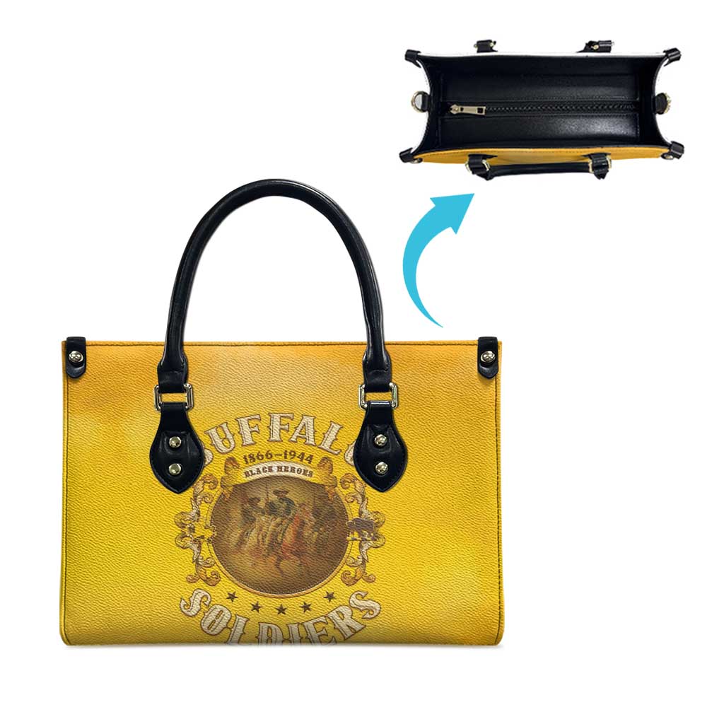 Honor Buffalo Soldiers Leather Bag African American Cavalry Yellow Version