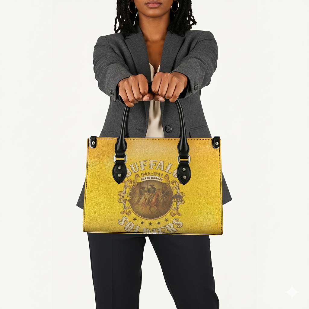 Honor Buffalo Soldiers Leather Bag African American Cavalry Yellow Version