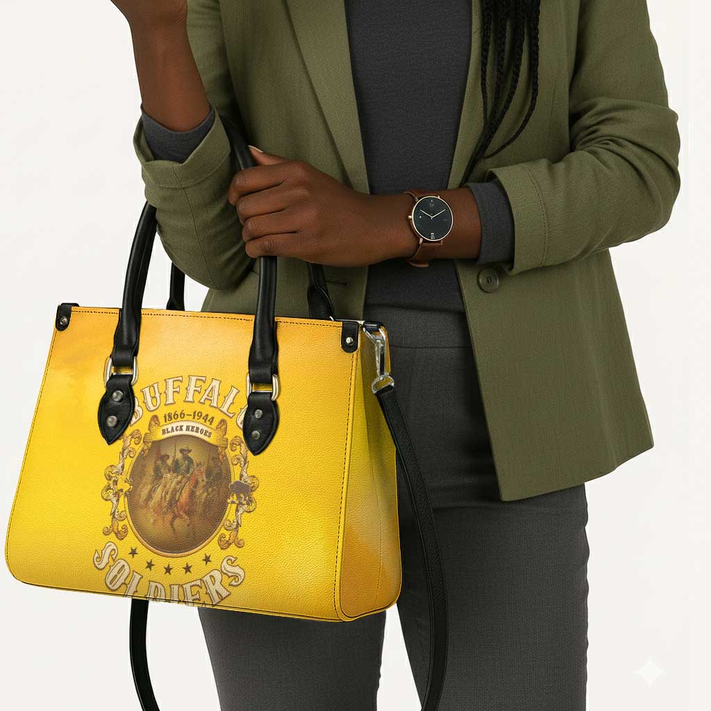 Honor Buffalo Soldiers Leather Bag African American Cavalry Yellow Version