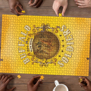 Honor Buffalo Soldiers Puzzle African American Cavalry Yellow Version