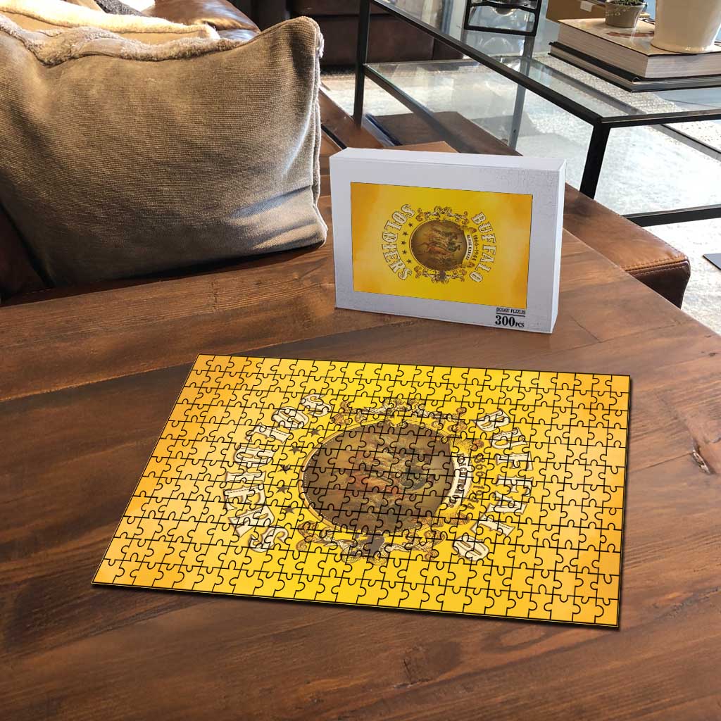 Honor Buffalo Soldiers Puzzle African American Cavalry Yellow Version