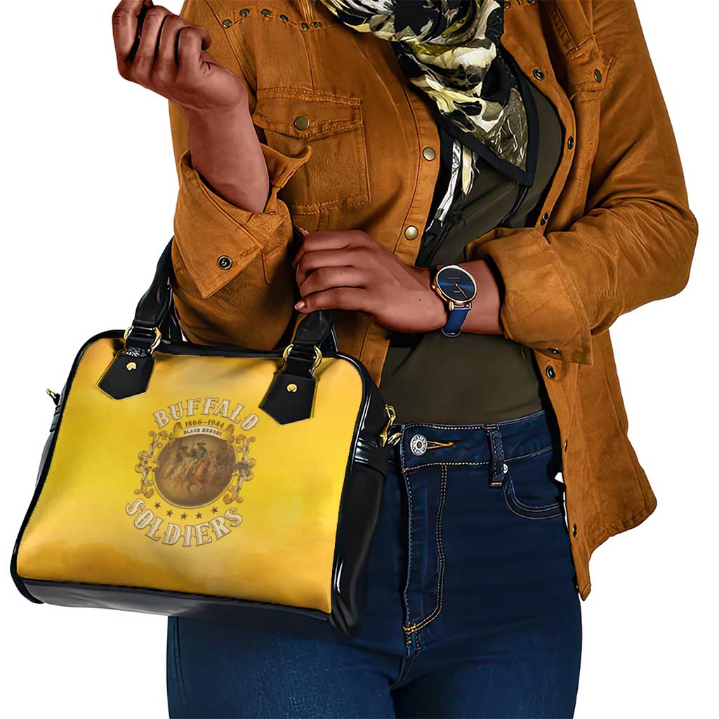 Honor Buffalo Soldiers Shoulder Handbag African American Cavalry Yellow Version - African Pride