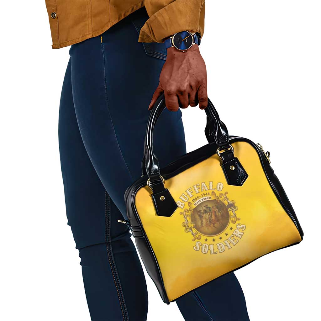 Honor Buffalo Soldiers Shoulder Handbag African American Cavalry Yellow Version - African Pride