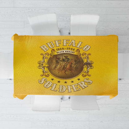 Honor Buffalo Soldiers Tablecloth African American Cavalry Yellow Version - African Pride