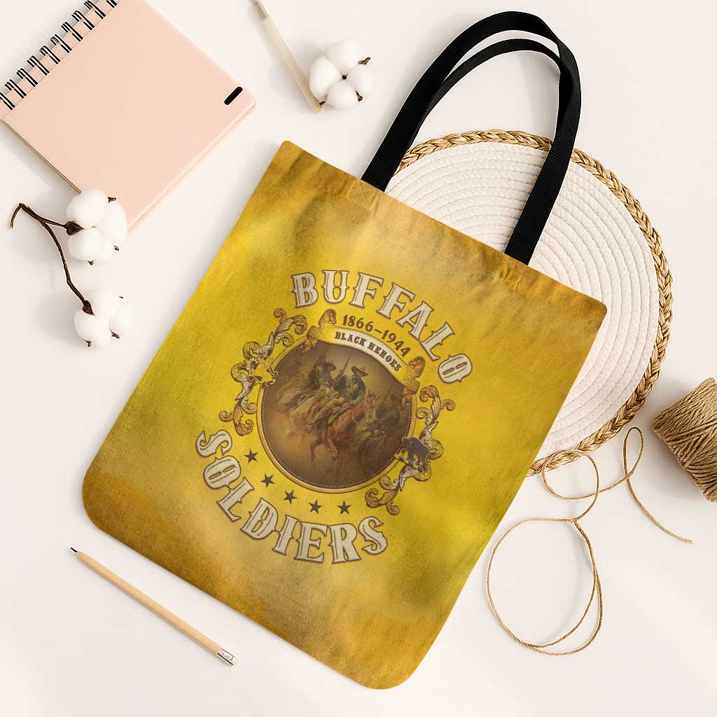 Honor Buffalo Soldiers Tote Bag African American Cavalry Yellow Version