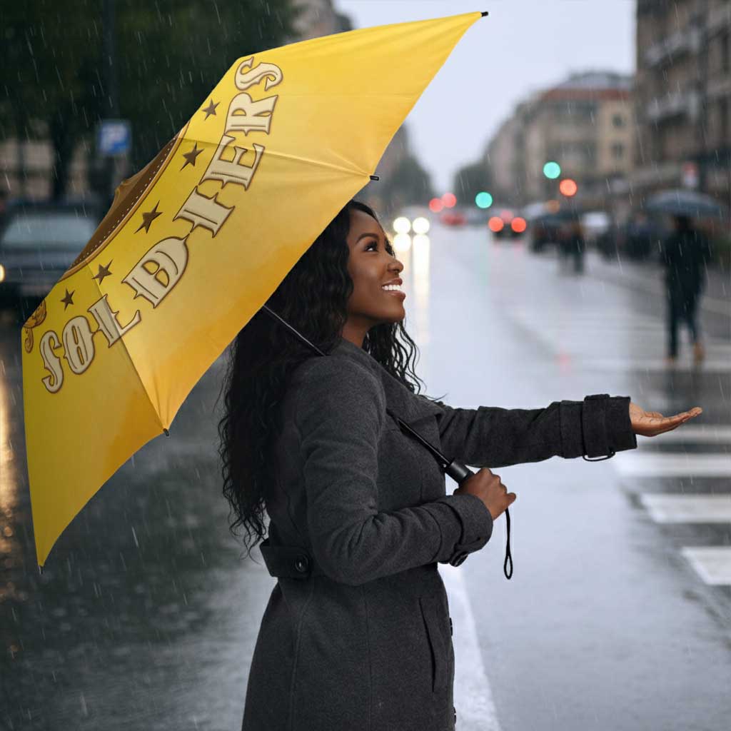 Honor Buffalo Soldiers Umbrella African American Cavalry Yellow Version