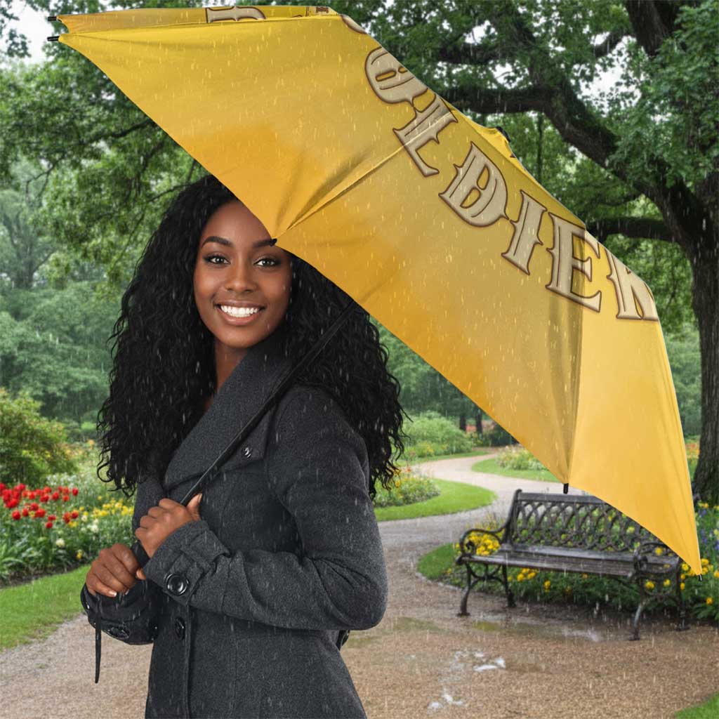Honor Buffalo Soldiers Umbrella African American Cavalry Yellow Version